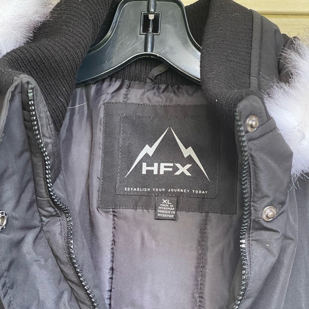 HFX white fur trim & black jacket - Picture 4 of 7